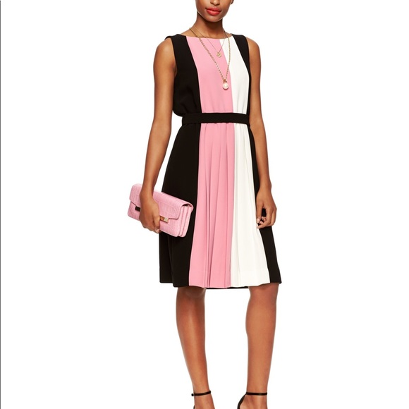 kate spade Dresses & Skirts - Kate Spade Rose Pink Color Block Pleated Dress